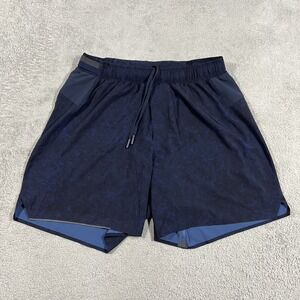 Lululemon Surge Lined Shorts Mens Medium Blue Athletic Performance Gym Workout
